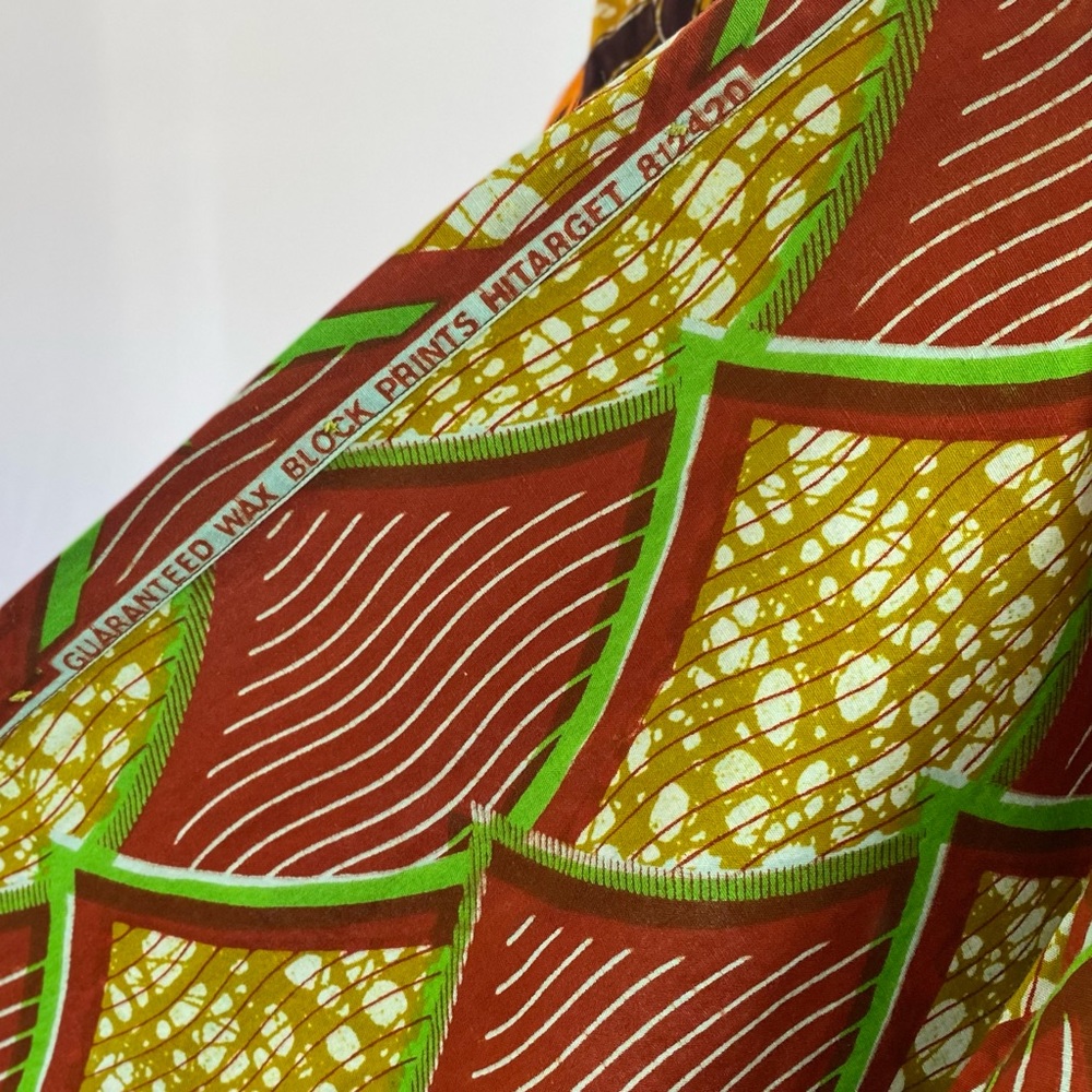 Vintage Wax Block Print Button Up Long Sleeve Blo… - image 6